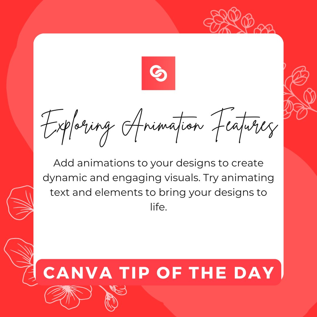 Coursewise_'s tweet image. Bring your designs to life with animations in Canva! Animate text and elements for dynamic visuals. 🎥 
#CanvaTips #Animation #EngagingContent