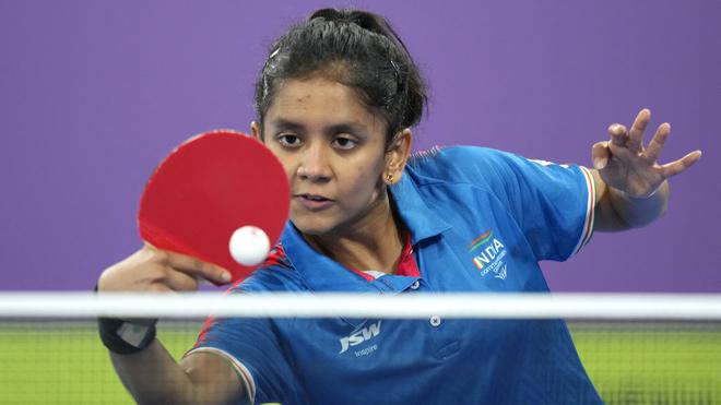 The_P_Mutation's tweet photo. SREEJA AKULA PROGRESSES TO THE ROUND OF 16! 
The birthday girl beats Singapore's Zeng Jian in TT by 4-2. https://t.co/Xe4hqGwKA0