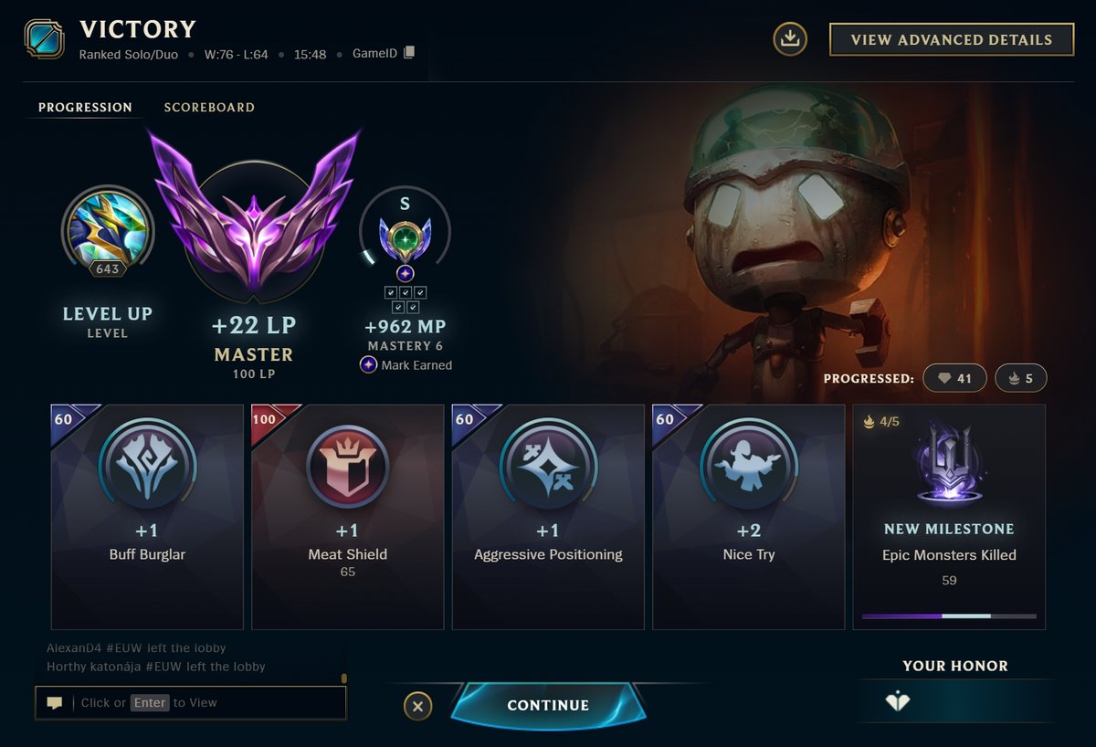 Oh Boy, its triple digit LP time! 

(amumu is broken btw, you should pick him up)