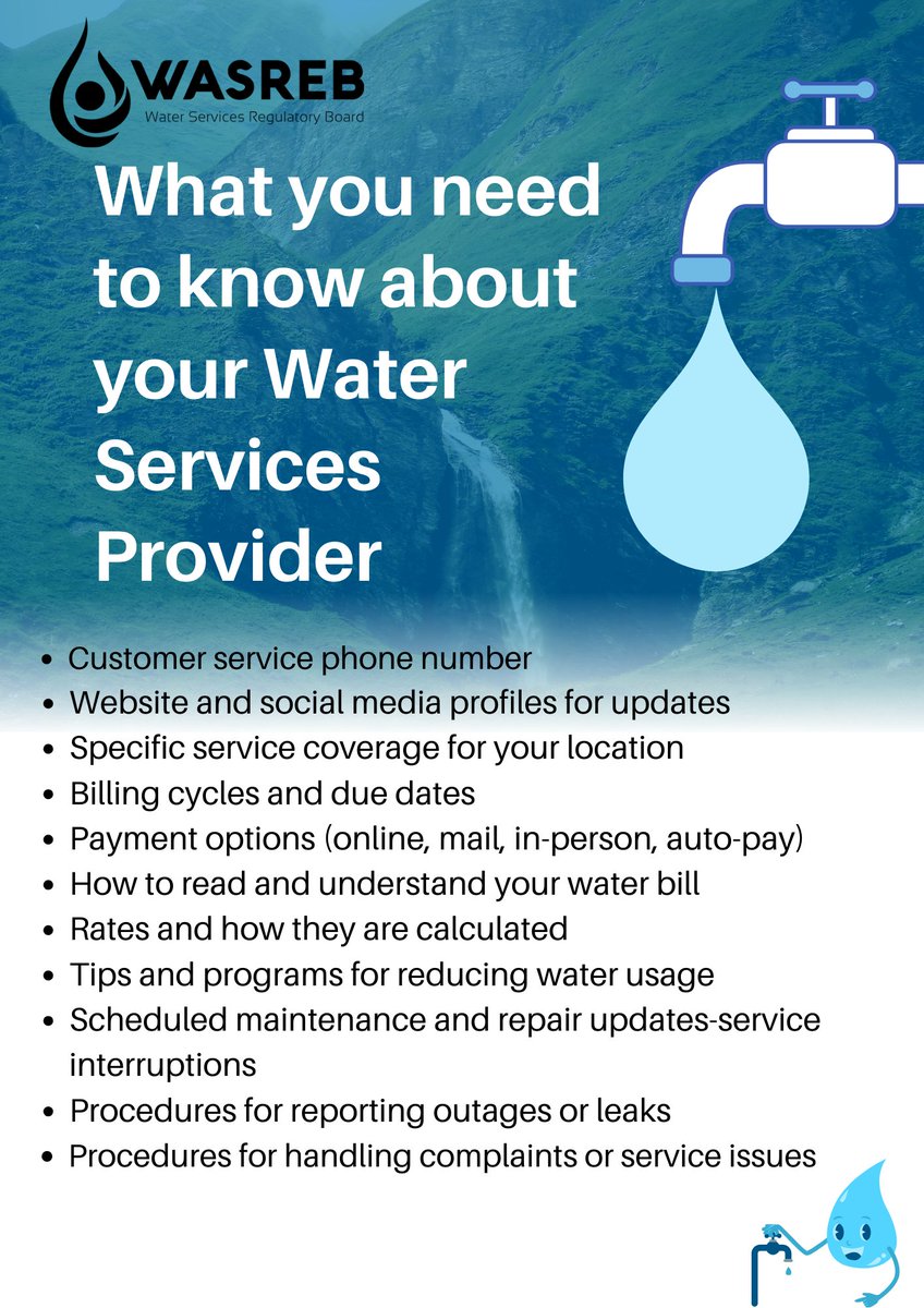 wasreb's tweet photo. Know your Water Services Provider!

#waterservicesforall https://t.co/C9ZZ5gBEX1