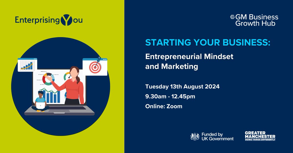 WiganBusiness's tweet photo. Starting a business? Join our free online workshop for help to build a strong mindset and mastering sales &amp; marketing.
🎯 Learn the basics, find your ideal customers, and test your market with a personalised strategy
Register now👉 https://t.co/JwPyrjsTzD https://t.co/77mODBcXxm