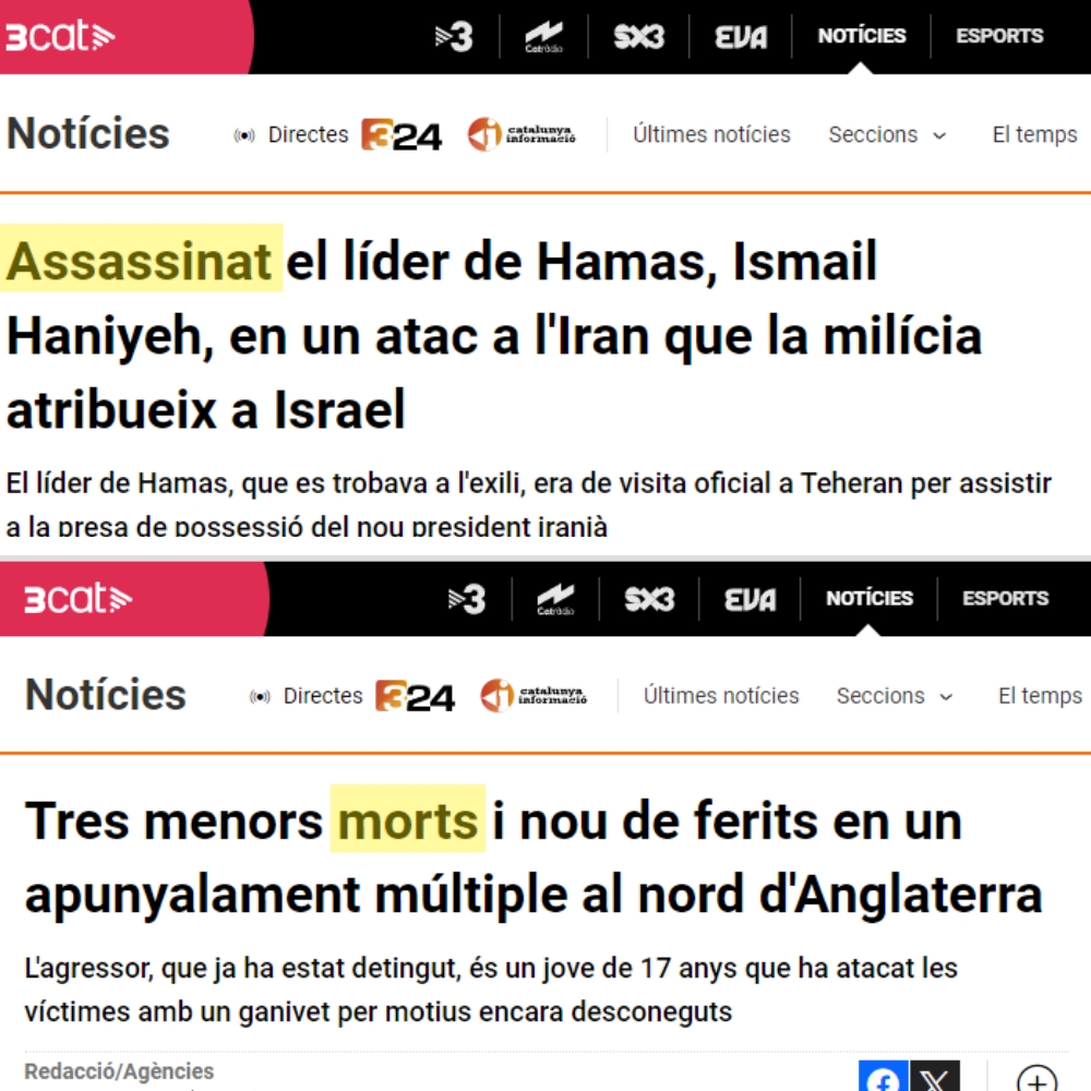 🤢 Uns moren, als altres els assassinen. 3cat.woke, tot el que vols saber, com ells creuen que ho has de saber.