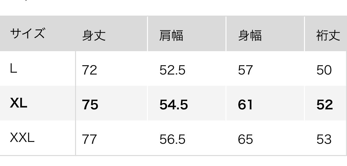 Tシャツサイズ比較表】 ①は空想で販売されたTシャツ(朝T・KICKBACKT