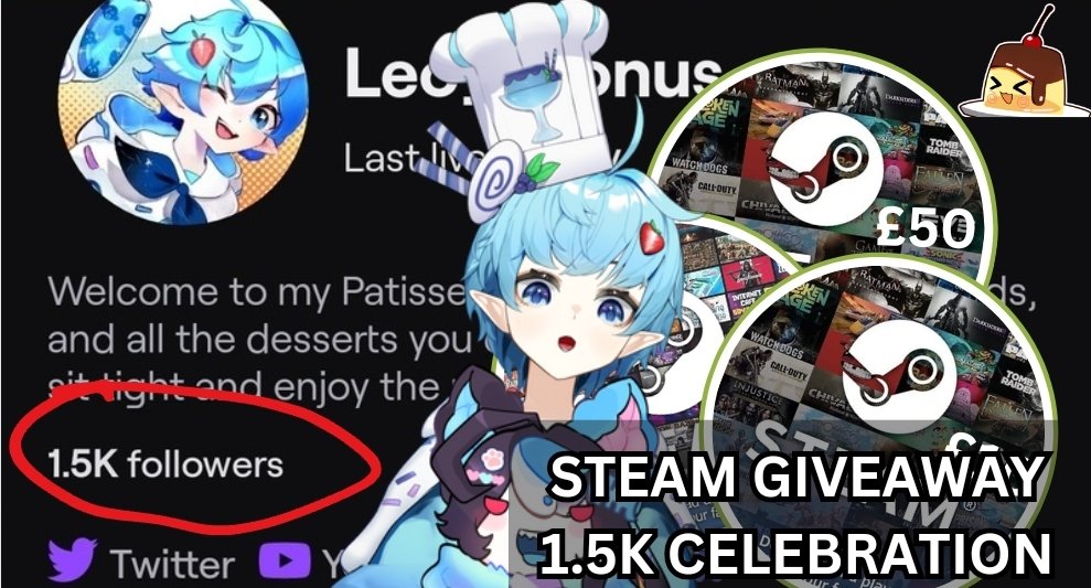 Leo_Tsonus's tweet image. Hi Tsomies

To celebrate my 1.5k (almost), I'm doing a steam giveaway!

To be eligible for this -

🍮 Follow me on Twitter 
🍮 Follow me on Twitch
🍮 Comment below, like, &amp;amp; repost

🥞Giveaway on Aug 25th live stream Marbles + Roulette

14 Winners Total! 
1 x £50 
2 x £20
11 x £10