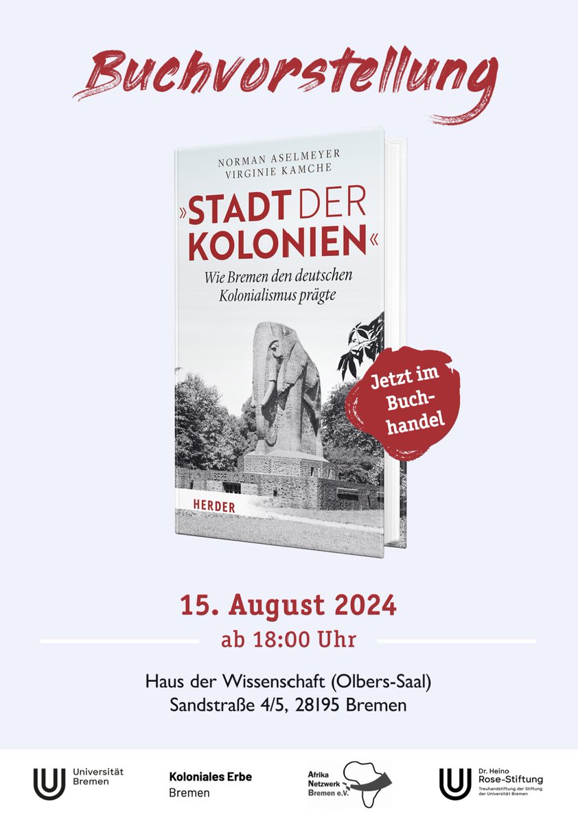 Norman Aselmeyer (@normanaselmeyer) on Twitter photo Herzliche Einladung zur Buchvorstellung von "Stadt der Kolonien" am 15.8. im Haus der Wissenschaft (Bremen). Mit dabei sind <a href="/KaradagR/">Roy Karadag</a>, <a href="/esqbremen/">Eva Schöck-Quinteros</a>, <a href="/HGinzky/">Harald Ginzky</a> und andere. Am Ende mit kleinem Empfang. Weitere Infos zu Buch und Veranstaltung unter bch.uni-bremen.de/projekte/stadt… Herzliche Einladung zur Buchvorstellung von "Stadt der Kolonien" am 15.8. im Haus der Wissenschaft (Bremen). Mit dabei sind <a href="/KaradagR/">Roy Karadag</a>, <a href="/esqbremen/">Eva Schöck-Quinteros</a>, <a href="/HGinzky/">Harald Ginzky</a> und andere. Am Ende mit kleinem Empfang. Weitere Infos zu Buch und Veranstaltung unter bch.uni-bremen.de/projekte/stadt…