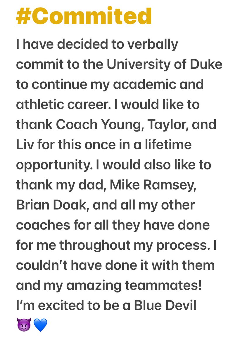 Can’t wait to be a Blue 😈 💙
<a href="/DukeSOFTBALL/">Duke Softball</a> <a href="/DukeCoachYoung/">Marissa Young</a> <a href="/CoachTaylor_W/">Taylor Wike</a> <a href="/oliviaadyan/">“Coach Liv” Olivia Watkins</a>