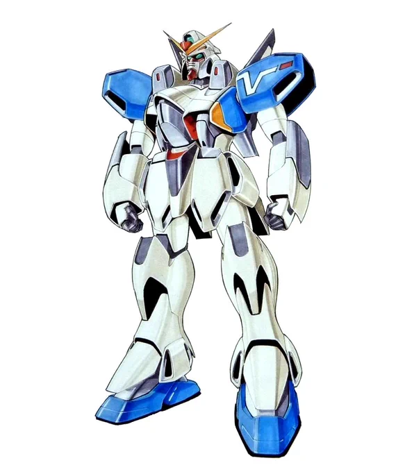 「F90Y改 プロトタイプトップファイター」からの続きというワケではないですが大河原先生によるVガンダムのデザイン案を。見て通り「のちのガンイージである」と言ったデザインですが両肩が青のカラーリングはV2っぽさも感じます。#Vガンダム#大河原邦男 