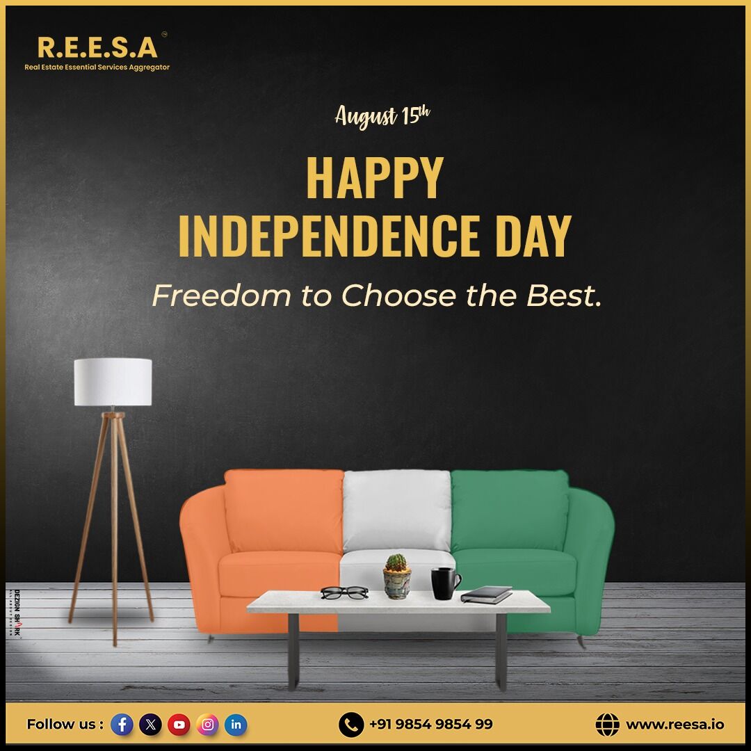 reesaaggregator's tweet photo. Wishing everyone a Happy Independence Day! Let's embrace the freedom to live our dreams. 

🇮🇳 This Independence Day, we're celebrating the freedom to choose the best! At R.E.E.S.A, we empower you to make the right choices for your real estate needs. 

#independenceday #reesa https://t.co/p47iDXHq3U