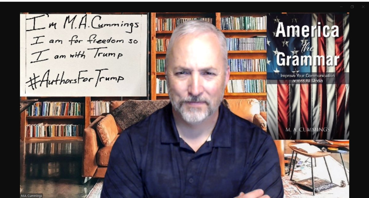M_A_Cummings's tweet photo. As a counter to #AuthorsForKamala, I'm starting #AuthorsForTrump.
I am for freedom so I am with #DonaldTrump @realDonaldTrump. We cannot choose communism.
I encourage other authors to join me. https://t.co/uNKieDozCS