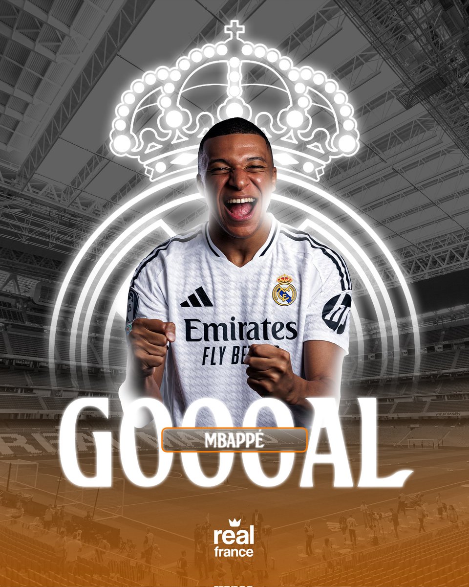 realfrance_fr's tweet photo. GOOOOOOOOOOOOOOOL !!!! Le 1er d'une longue série pour Mbappé !!

Bellingham... incroyable https://t.co/GCdLySJOUZ