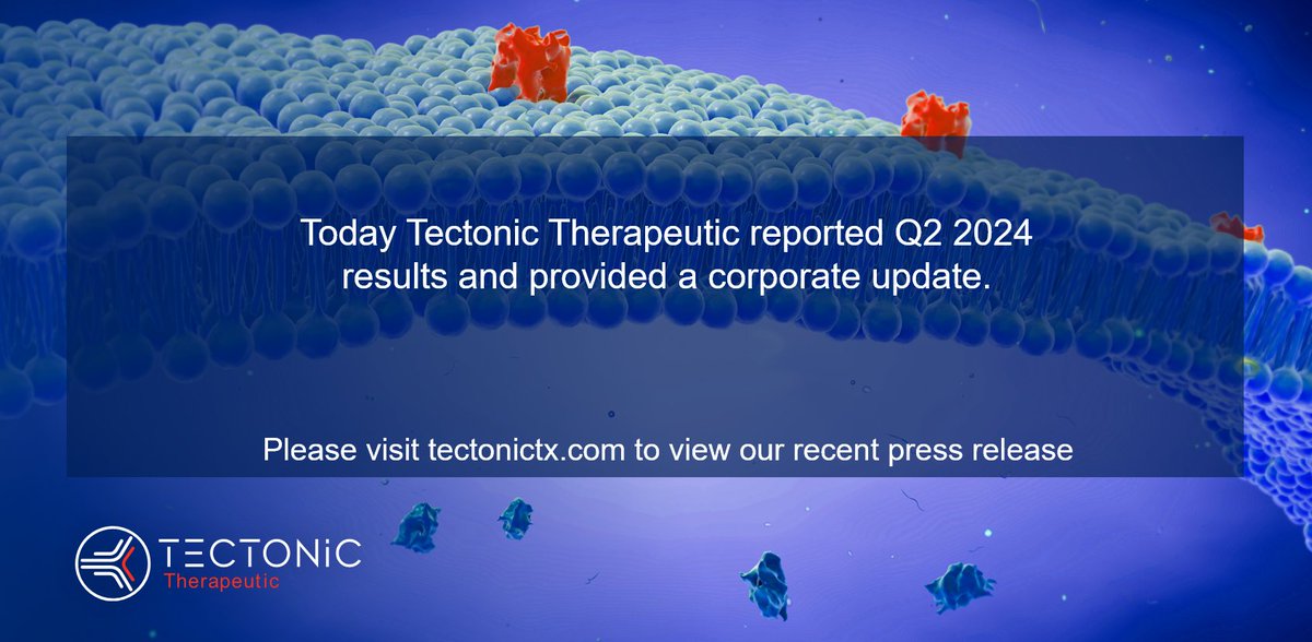 Please visit investors.tectonictx.com/news-releases for our recent press release and to learn more about our work

#science #biotech #patientdriven