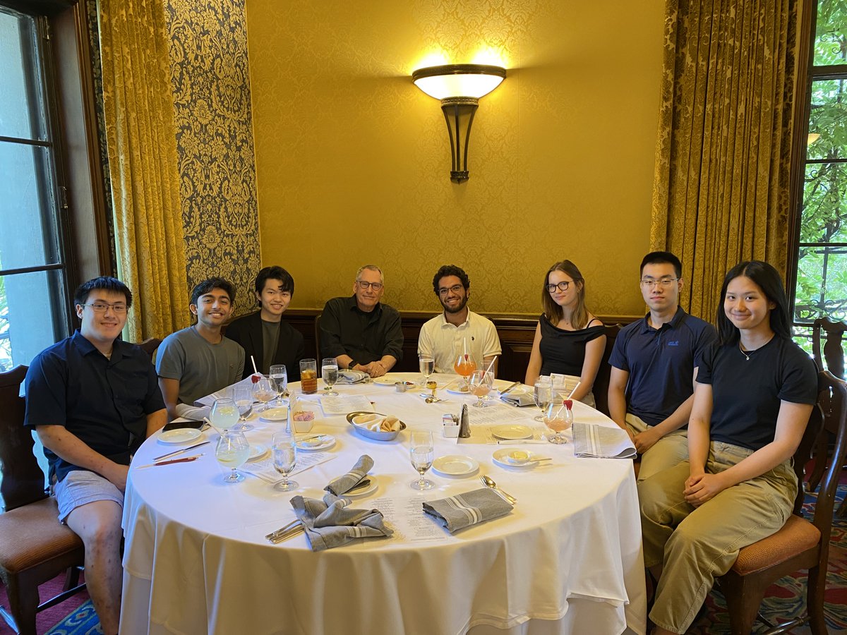 The incredible SURF students who joined our research group during Summer 2024. Left to right: Matthew, Akshar, Jun, me, Sary, Zosia, Richard, Christine. (SURF = Summer Undergraduate Research Fellowships.)