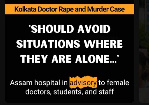 ridhimav3's tweet photo. Haha, ofcourse why not..we have to play hide and seek from day-night along-alone and if we got caught by any devil/monster it's game over. What new you are advising us? Is this even applicable in this matter?  Have atleast some sense/shame respectable authorites! #KolkataDoctor https://t.co/KcHht1jS54