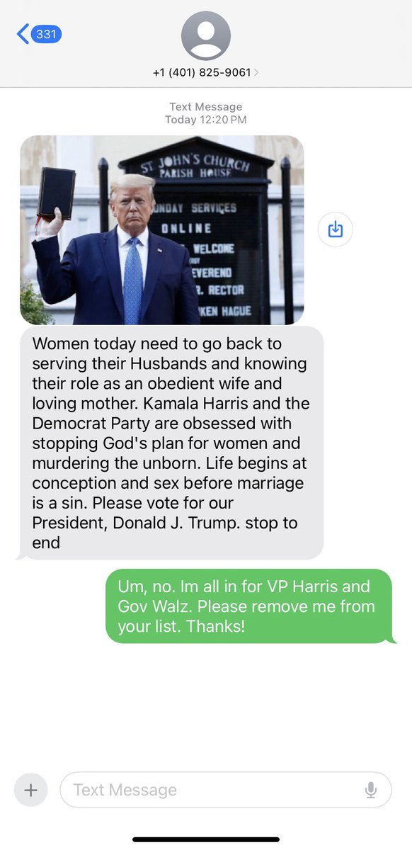 latte_lib_86's tweet image. It’s hilarious to me that they apparently thought I was the correct intended audience for this - like at all. 😹 But what’s sad is that this could very well be a legit text from the Trump-Vance campaign, the RNC or an affiliated group these days…😬🤦‍♀️ #SorryJDVance #targetingfail