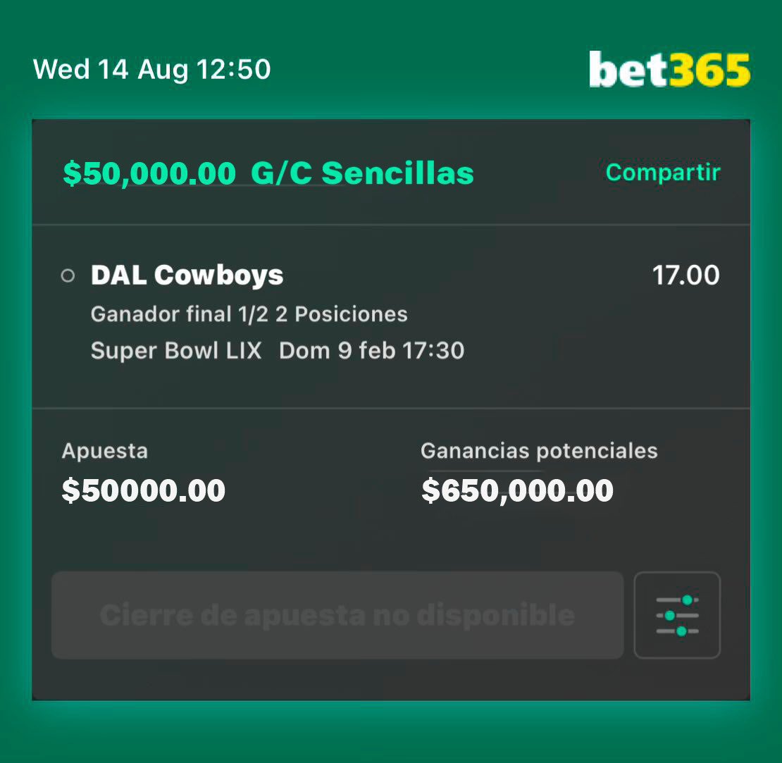 NFL_sts's tweet photo. Aposté 50 mil pesos a que los Cowboys ganan el Superbowl. ⭐️

¿El por qué? 

Abro hilo. 🧵 https://t.co/NqSoGpYTmd