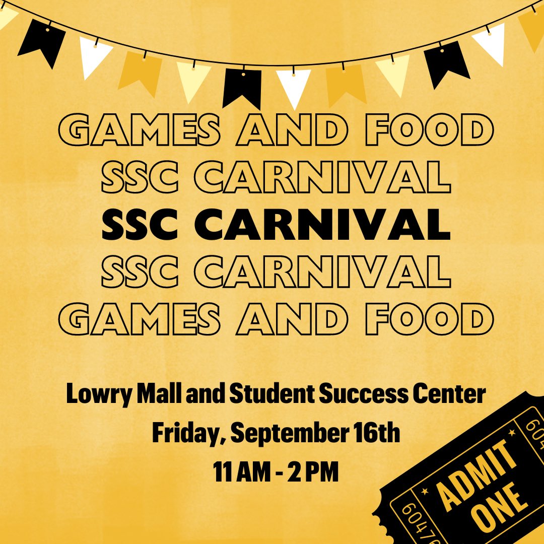 MUTransferCTR's tweet photo. Join us on Friday for the Student Success Center Carnival! There will be games, food and lots of resources, ALL FOR FREE!!! #mizzou #mutransfercenter #mustudentsuccesscenter https://t.co/OPTmIfhuGT