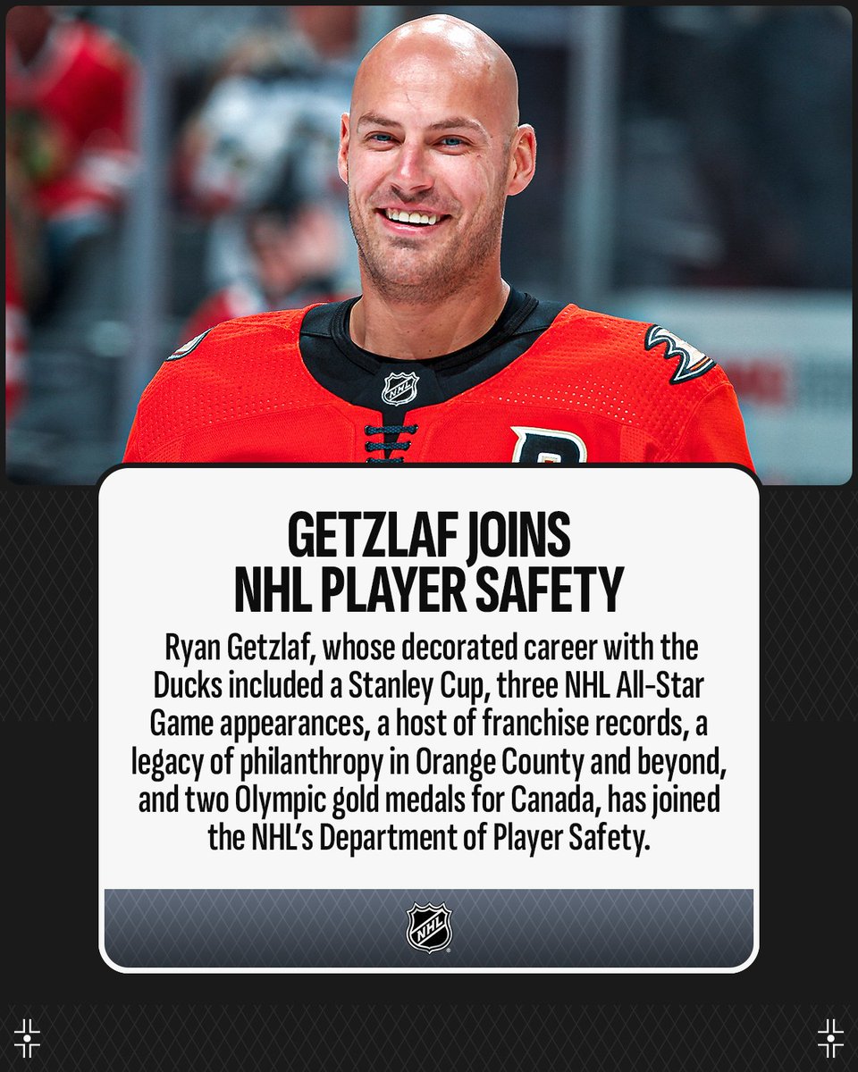 NHLPR's tweet photo. Ryan Getzlaf joins NHL Department of Player Safety. https://t.co/YKkyVCFfPJ https://t.co/FiJFF5ywFi