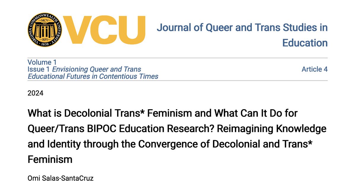 Pleas assign my latest work: 
"My pronouns are fuck ICE: on the colonial gender continuum, colonial dysphoria, and loving illegality"
&amp;
"What is decolonial trans* feminism..." I want to hear from your students &amp; do invite me to talk to them.