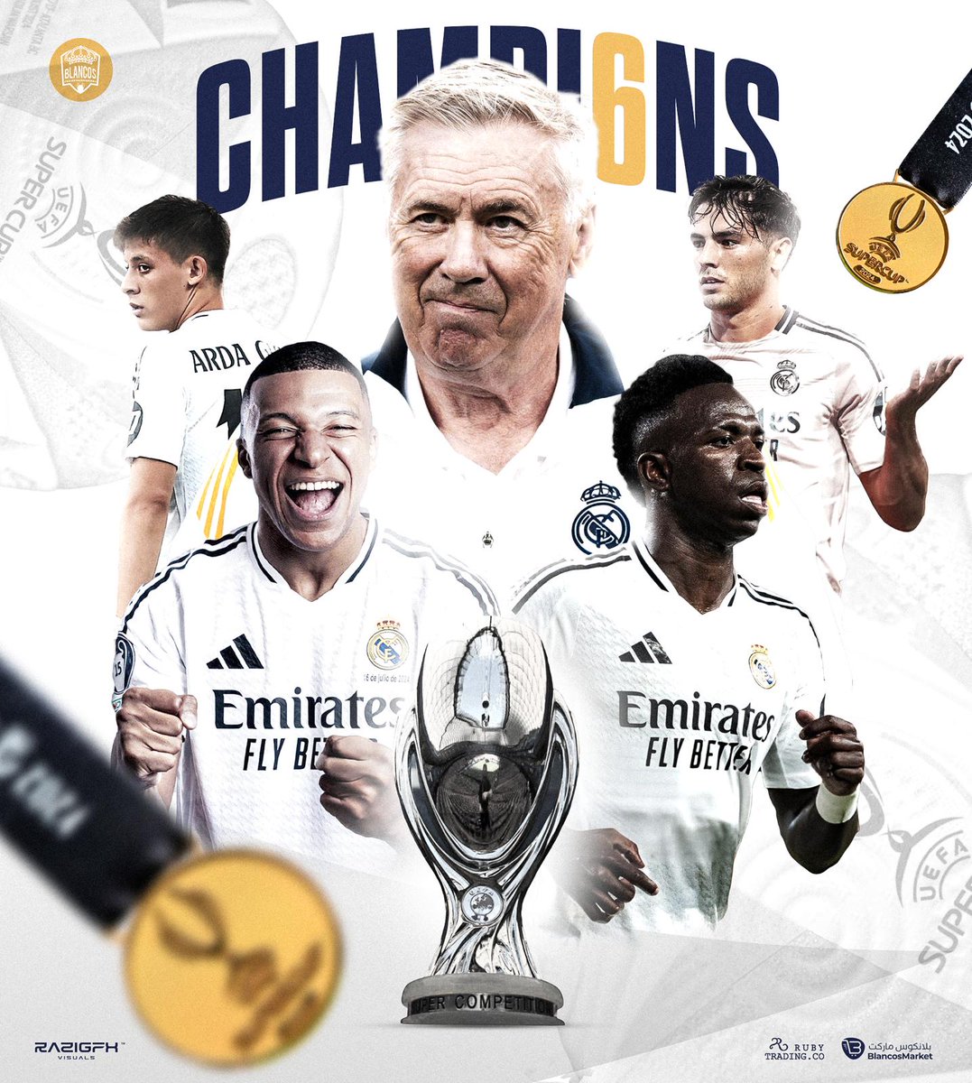 🚨 رسمياً | الملكي ريال مدريد بطلاً للسوبر الأوروبي. 🤍🏆