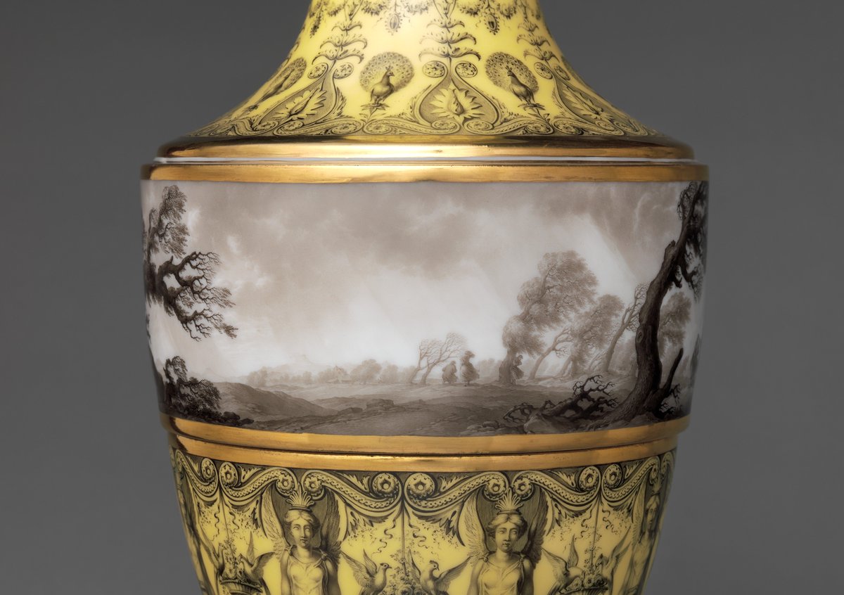 heartefact's tweet image. vase with scenes of storm on land. 💨
