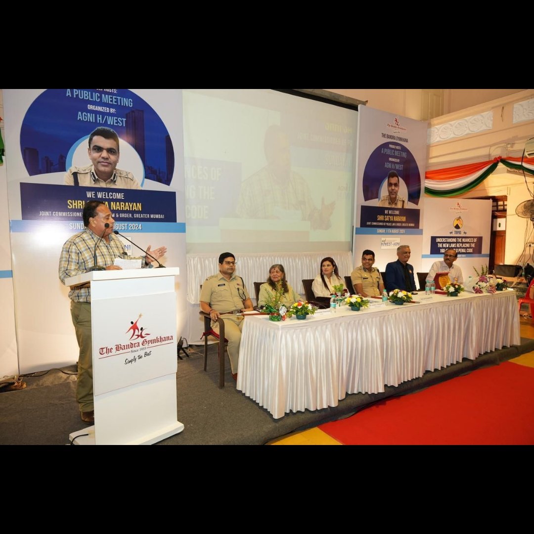 AGNIHWEST's tweet photo. 6. Public meeting with Mr Satya Narayan - Jt. CP (Law &amp; Order) on 11 Aug 2024

Our AGNI H-West team organized a fantastic public event at Bandra Gym with Mr Satya Narayan - Jt. CP (Law &amp; Order) doing an awesome job explaining the changes in the old vs new laws, cybersecurity, https://t.co/YPndhbpRuL