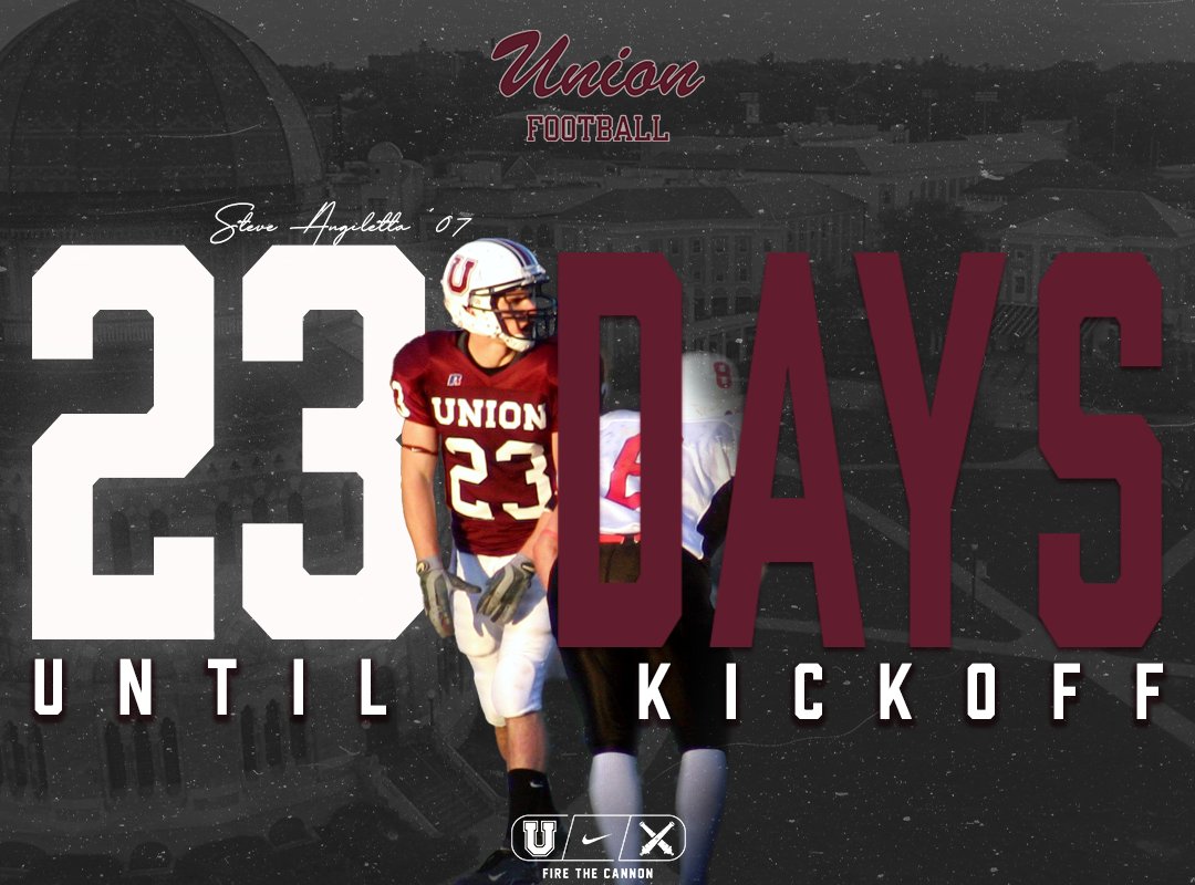 Union College Football (@unioncollegefb) on Twitter photo ๐ผ๐ง๐ ๐๐ค๐ช ๐๐๐๐๐ฎโ
<a href="/UnionCollegeFB/">Union College Football</a> is honoring Steve Angiletta '07 on day 23 until kickoff
1st All-Time Career Receptions (202)
2nd All-Time Career Receiving Yards (3253)
4th All-Time Career Receiving Touchdowns (22)
Single Season Record Holder (Rec. Yds., Recs.) ๐ผ๐ง๐ ๐๐ค๐ช ๐๐๐๐๐ฎโ
<a href="/UnionCollegeFB/">Union College Football</a> is honoring Steve Angiletta '07 on day 23 until kickoff
1st All-Time Career Receptions (202)
2nd All-Time Career Receiving Yards (3253)
4th All-Time Career Receiving Touchdowns (22)
Single Season Record Holder (Rec. Yds., Recs.)