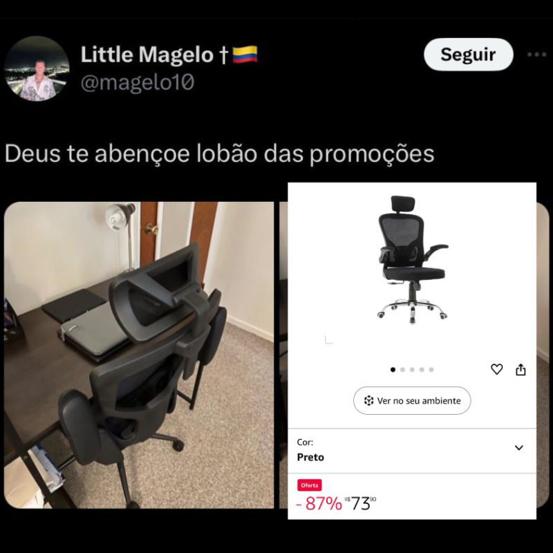 lobaopromo's tweet photo. e você aí perdendo de usar meu perfil pra pegar promoção...

seguidor meu já pegou cadeira de R$500 por R$73 em promoção relâmpago

só n segue mesmo quem gosta de pagar caro nas coisas https://t.co/9uRs2OwECo