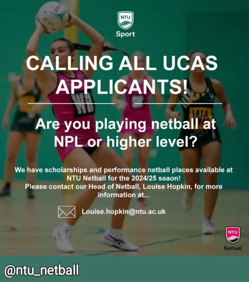 Hoppo (@louisehopkin) on Twitter photo Sending lots of luck to all those receiving A Level results tomorrow ๐
Rember results do not define you... if any Netball Athlete requires support via NTU Clearing (higher or lower grades), please feel free to contact me๐ฉท๐ฏ
#alevelresultsday2024 #Clearing #trentuni <a href="/ntunetball/">NTU Netball</a> Sending lots of luck to all those receiving A Level results tomorrow ๐
Rember results do not define you... if any Netball Athlete requires support via NTU Clearing (higher or lower grades), please feel free to contact me๐ฉท๐ฏ
#alevelresultsday2024 #Clearing #trentuni <a href="/ntunetball/">NTU Netball</a>