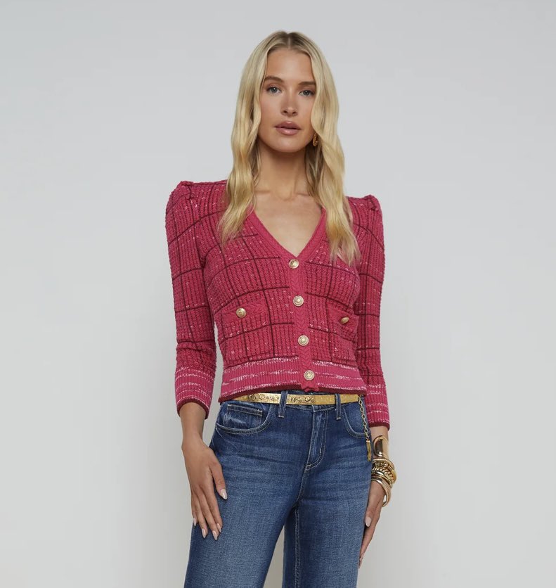 OConnors_YYC's tweet image. New for the fall season.  This waffle knit cardigan with braided trim in vibrant pink will give your wardrobe a pop of colour. L’Agence
#fallfashion #yycstyle #calgarystyle  #fallcardigan #yycfashion  #outfitoftheday #fallcardigan #lagence