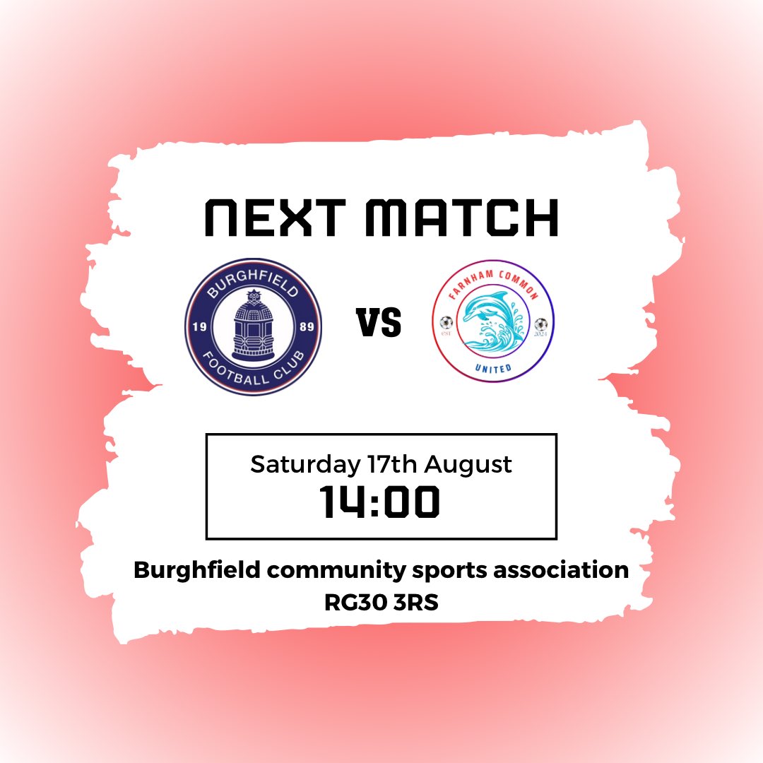 Farnham Common United (@fcufc2024) on Twitter photo In our third game of pre season we travel to Burghfield, to take on <a href="/BurghfieldFC/">Burghfield FC</a> ‘A’❗️
🆚 <a href="/BurghfieldFC/">Burghfield FC</a>
📍Burghfield community sports association, RG30 3RS
⏰14:00!
Feel free to come and support the lads! In our third game of pre season we travel to Burghfield, to take on <a href="/BurghfieldFC/">Burghfield FC</a> ‘A’❗️
🆚 <a href="/BurghfieldFC/">Burghfield FC</a>
📍Burghfield community sports association, RG30 3RS
⏰14:00!
Feel free to come and support the lads!
