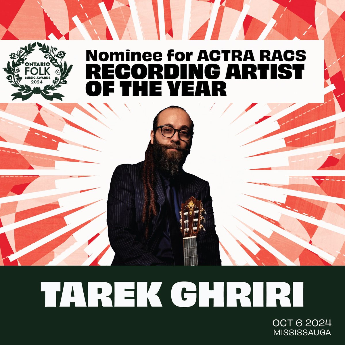 TarekGhriri's tweet photo. I am very excited and honored to be nominated for @folkmusicon Music Awards and @ACTRARACS - Recording artists of the year category for my album Refugee in the Sea.

#folkmusicontario #fmo #folk #folkmusic #folkcanada #musicindustry #canadianmusic #musicbiz #mississaug https://t.co/eGS6Dqa1R4