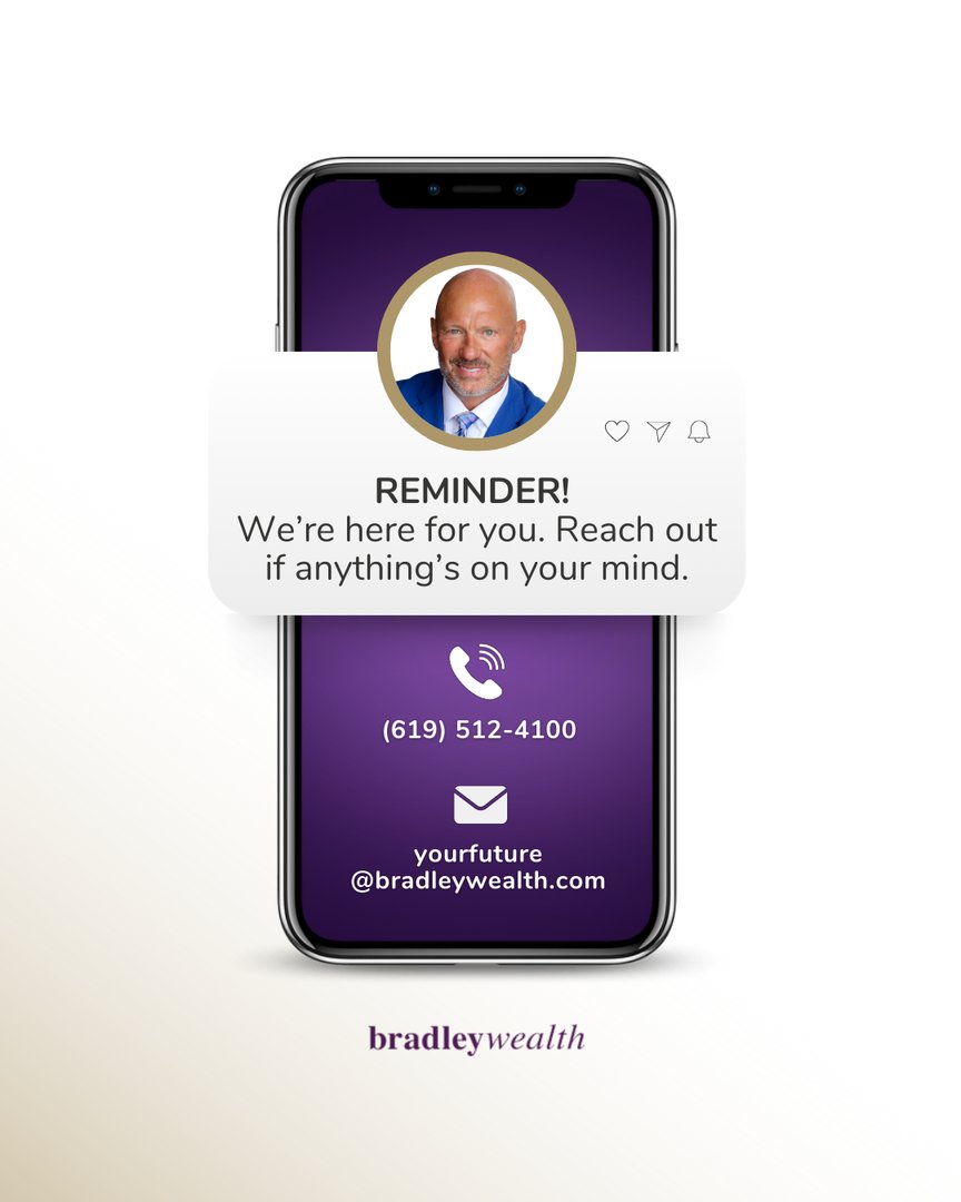 BradleyWealth's tweet image. We’re here to answer all your financial questions, big or small. These conversations are why we became financial advisors! Let us assist you today:

📱 (619) 512-4100
📧 yourfuture@bradleywealth.com 

#SignatureServiceExperience #TrueWealth #DiscoverDreamDesign