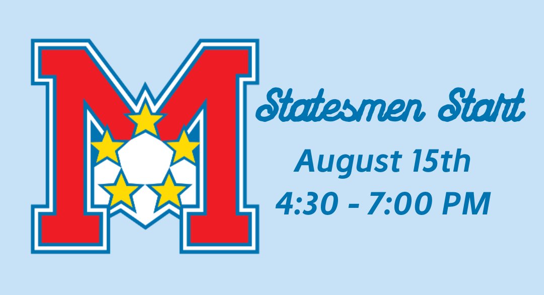 Statesmen Start this Thursday from 4:30 - 7:00 PM. 
Students can pick up their laptops, see information about clubs and activities, purchase spirit wear, and more! The PTSA and Athletic Boosters will be present to sell memberships, booster passes, spirit wear, magnets, and more.