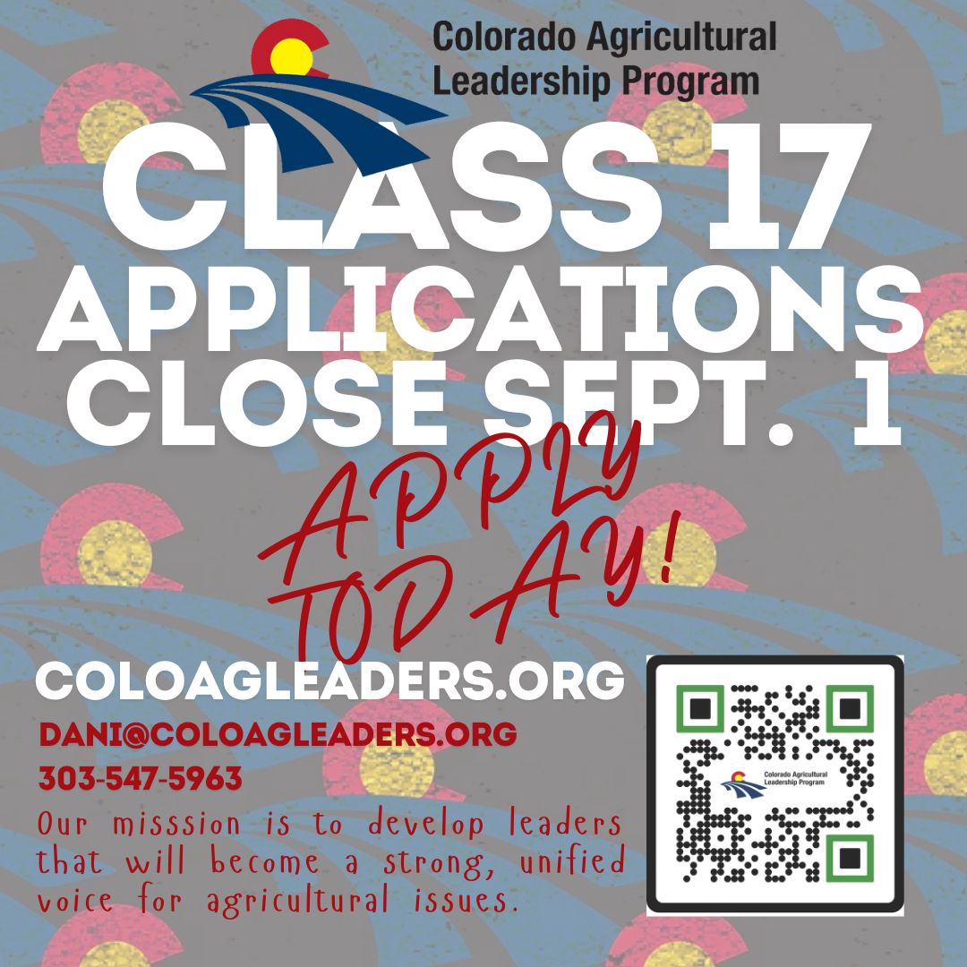 ColoAgLeaders's tweet photo. CALP is a 2 year leadership program for adults in agriculture. Applicants should be enthusiastic Coloradans committed to agriculture and rural Colorado. They should be recognized as emerging leaders.  https://t.co/088IzGbWn6 to apply https://t.co/KR92p81Hqm