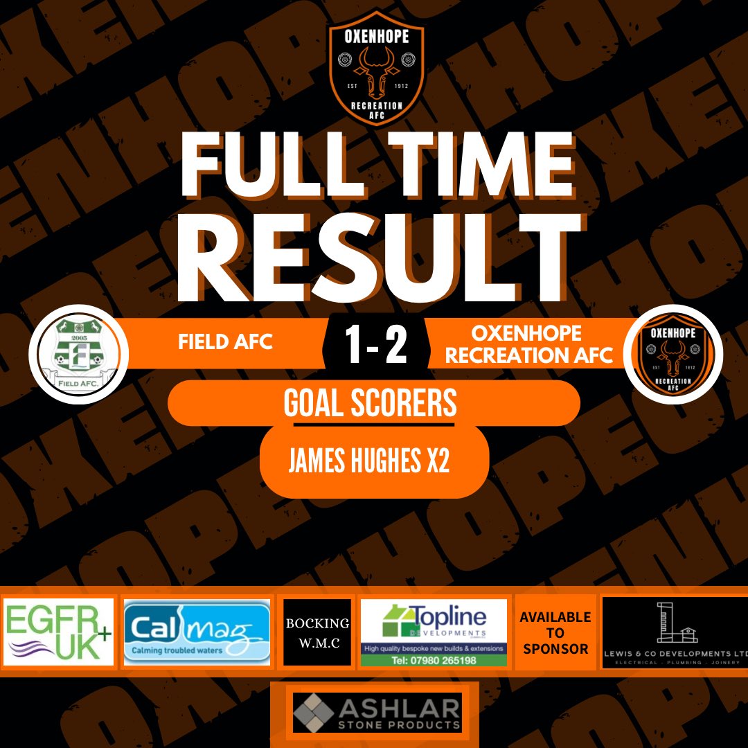 OxenhopeRecFC's tweet photo. A hard fought performance from the boys tonight, helped along by a tap in and screamer from Mr James Hughes.
3 points to start off our new season in the Premier Division ππΌ
Thanks to @AfcField for your hospitality and weβll see you for the return fixture
π β«οΈ #UPTHEOX https://t.co/4NglI6oKCW