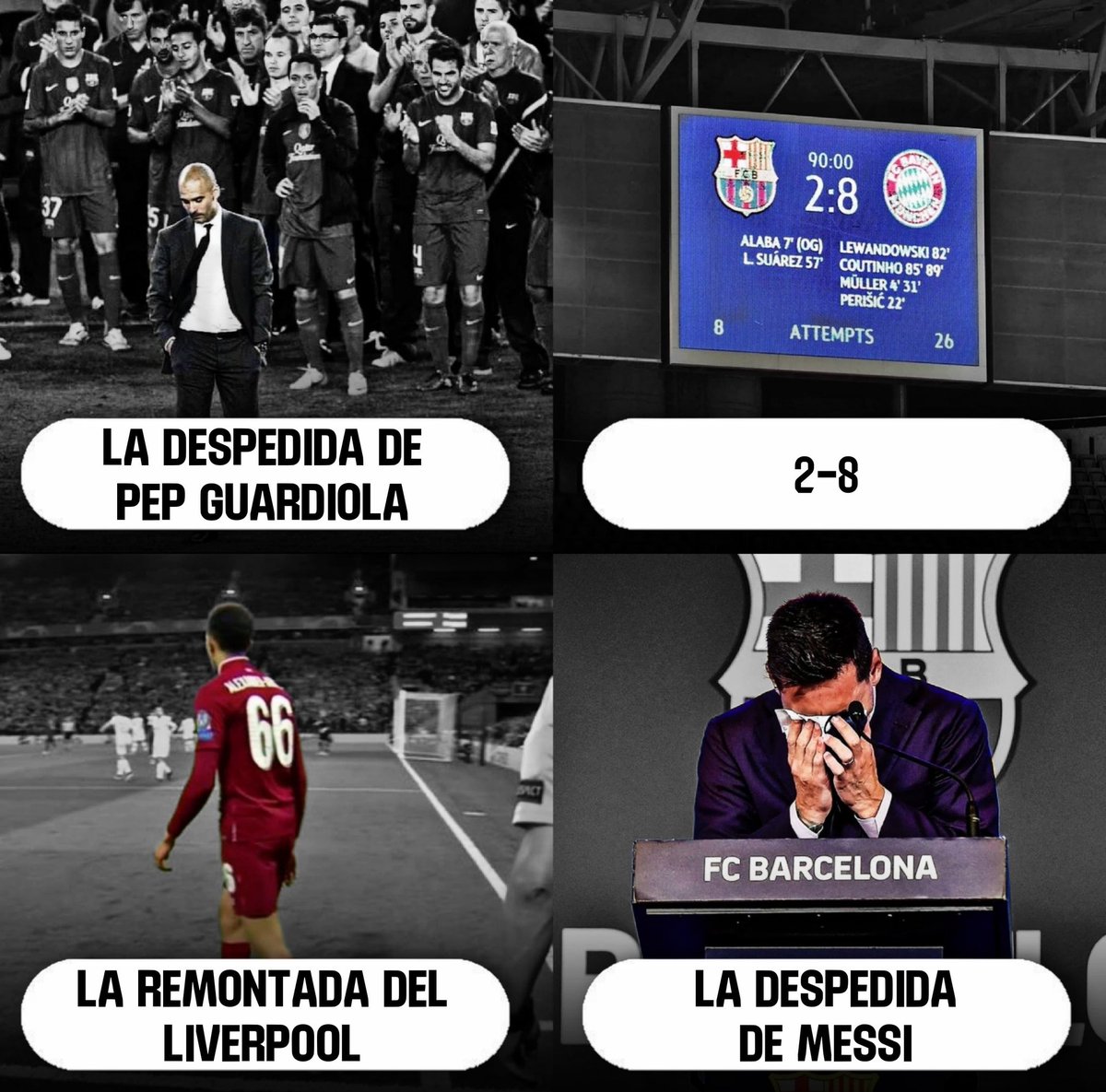 problaugrana's tweet photo. Puedes volver al pasado y eliminar uno de estos eventos catastróficos, ¿Cuál elegirías? https://t.co/HF4d6iamyF