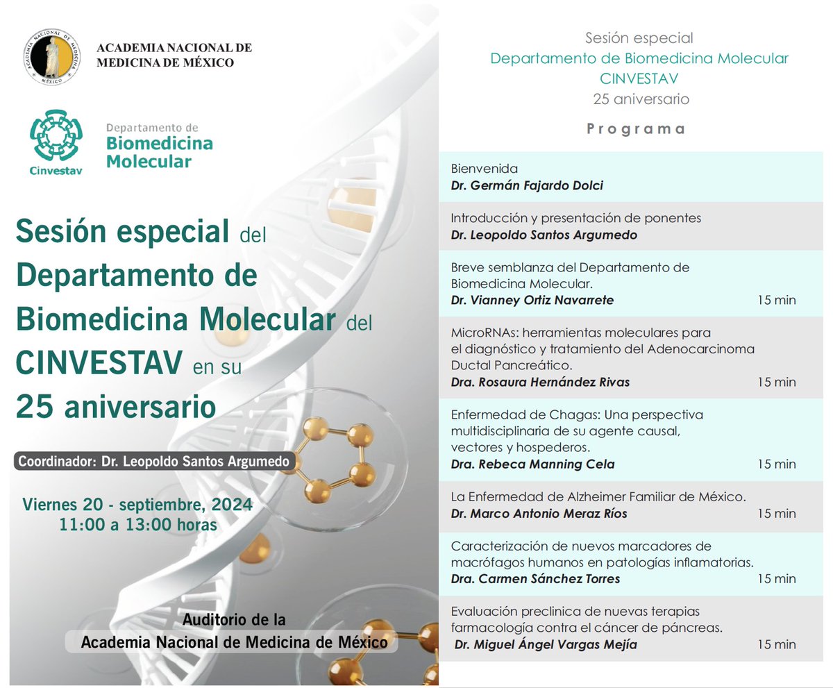 Biomedicina Molecular. CINVESTAV tweet media