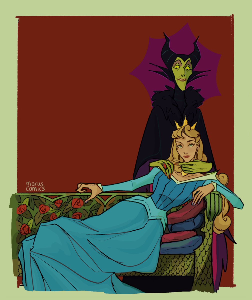 The queen rules the kingdom…but who rules the queen? #sleepingbeauty #malora #art