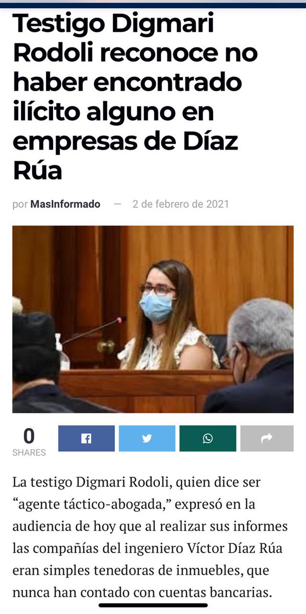 Waldi Gerardo (@waldigerardo) on Twitter photo 10/10
Participación Ciudadana (<a href="/PCiudadana/">Participación Ciudadana</a>), por último, la testigo Digmari Rodoli reconoció no haber encontrado ilícito alguno en empresas de Víctor Díaz Rúa.
Ojalá ustedes hubisen visto que desde el principio no había prueba alguna en contra de los imputados. Pero en su 10/10
Participación Ciudadana (<a href="/PCiudadana/">Participación Ciudadana</a>), por último, la testigo Digmari Rodoli reconoció no haber encontrado ilícito alguno en empresas de Víctor Díaz Rúa.
Ojalá ustedes hubisen visto que desde el principio no había prueba alguna en contra de los imputados. Pero en su