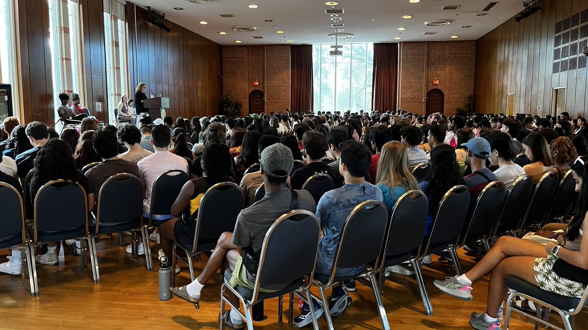 Undergraduate dean Bridget Gorman welcomes 700 orientation advisers gearing up to welcome first-year students to. <a href="/RiceUniversity/">Rice University</a>. That’s some serious college orientation game.