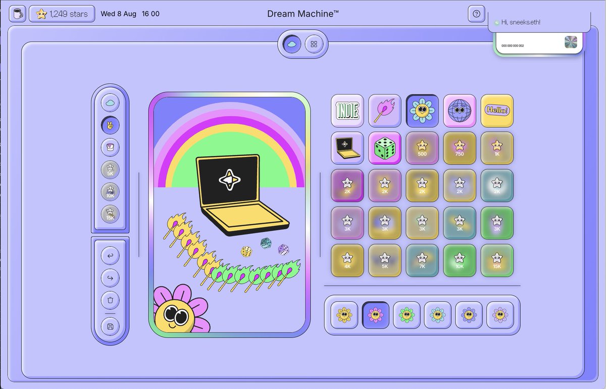 Home Office > Dream Machine™

Remember what it was like to play? We grew up with KidPix, MS Paint, Disney Magic Artist Studio... so much of our adult creativity was born from these nostalgic experiences.

If you're feeling stuck, spin up the Dream Machine 👇