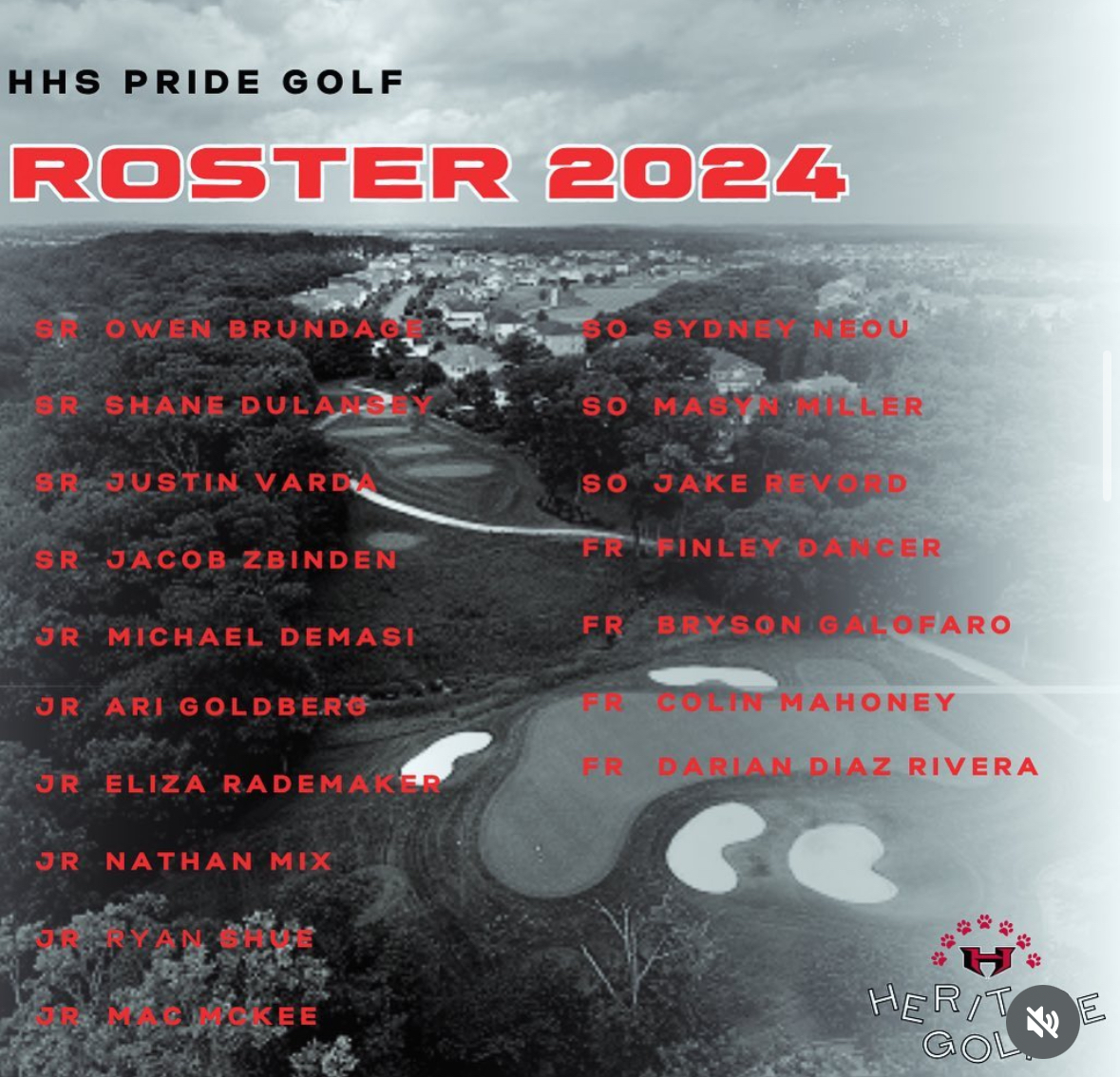 Here is your 2024 Varsity Pride Golf Roster!