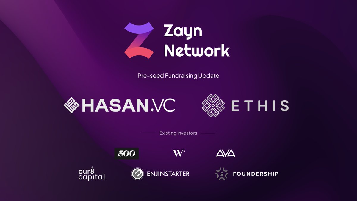ZaynNetwork's tweet image. We&apos;re thrilled to announce that Hasan VC has joined our pre-seed round alongside @500GlobalVC, Cur8 Capital, and @Web3Capital.

At Zayn Network, we&apos;re building the leading Hybrid L2 and protocol layer for Shariah-compliant DeFi, tailored to serve the global Muslim market.