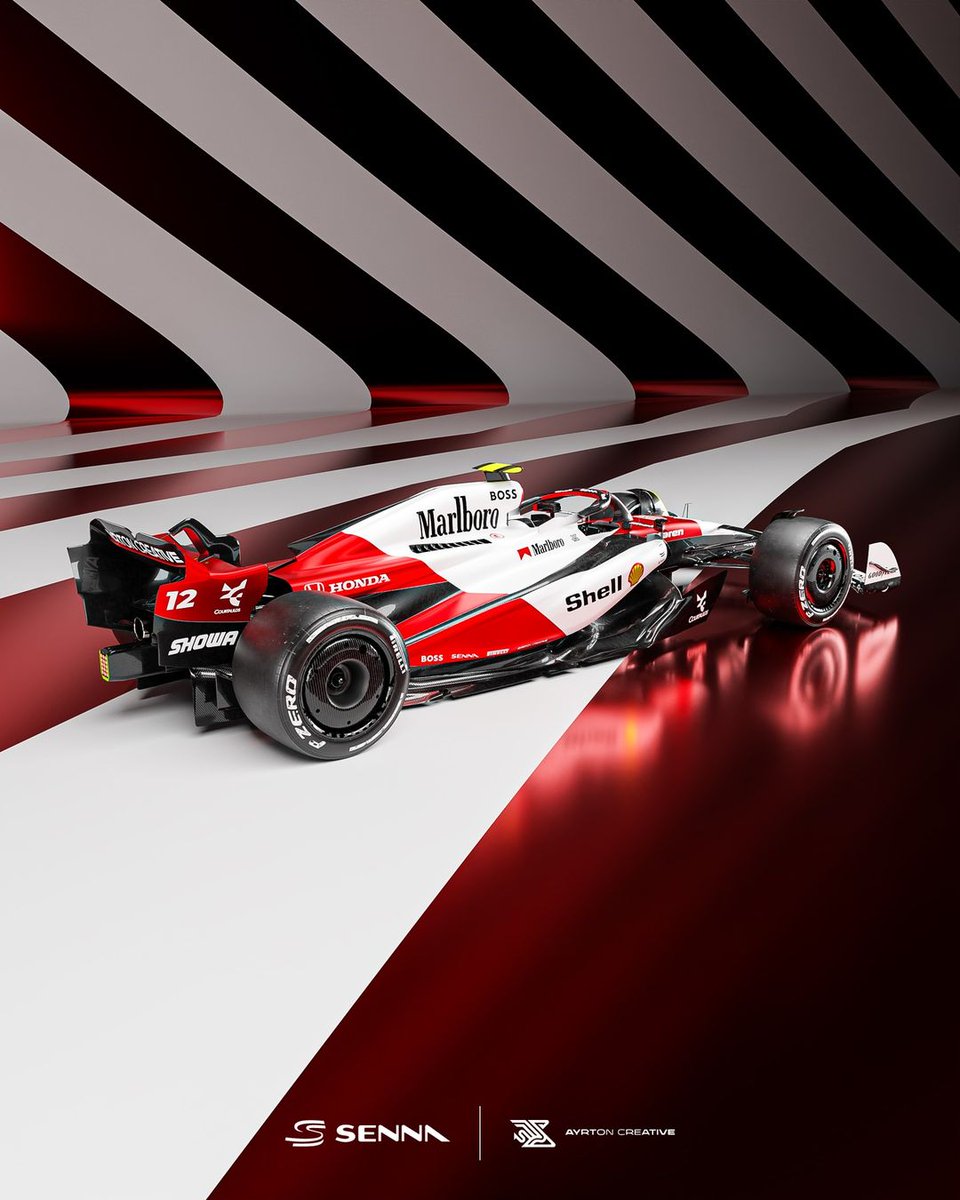 McLarenTeamFan's tweet photo. A Marlboro livery concept themed to the regs nowadays. ⚪🔴🇧🇷

#Senna https://t.co/tmzkemqtmH