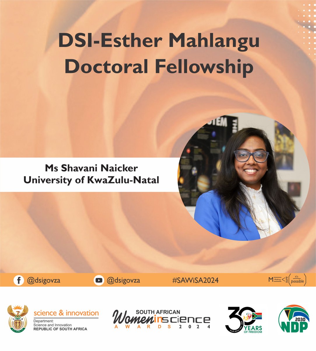 dstigovza's tweet photo. The DSI is proud to announce the finalists for the 2024 South African Women in Science Awards (SAWiSA), the country's annual celebration of women excelling in science, technology, engineering and mathematics (STEM) #SAWiSA2024 #WomeninScience #ScienceSavingLives #WomensMonth2024 https://t.co/OwL02C152v