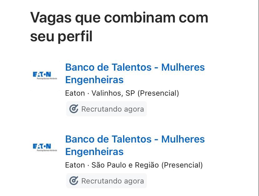 e o meu que me indica todo mês pra vagas destinadas exclusivamente a mulheres???