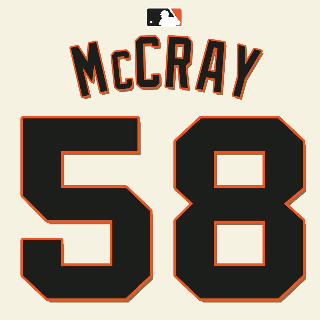 NumbersMLB's tweet photo. OF Grant McCray (@Grant_McCray42) will wear number 58. Last worn by RHP Nick Avila earlier this season. #SFGiants https://t.co/XLbZvyw9nl