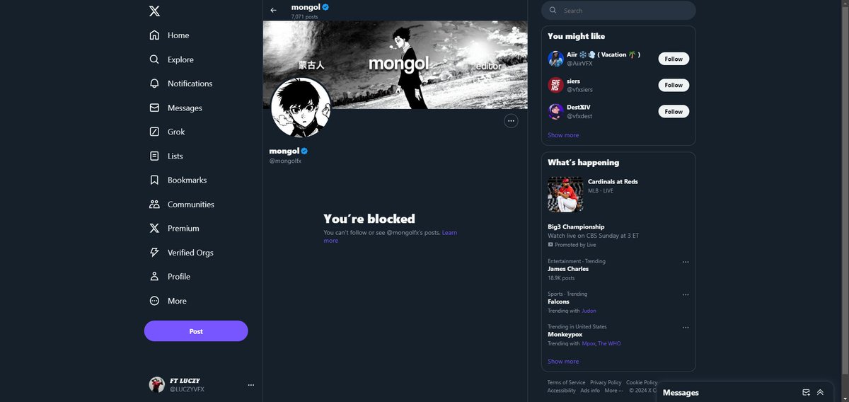 why does mongol have me blocked ive never even interacted with him