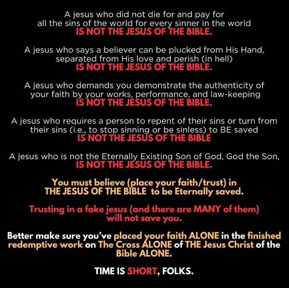 HisBloodSaves's tweet photo. @ButtCheeksMoses @blimpsabe2 โ ๏ธ#BackLoading #BackLoader ๐ฉ
The Gospel of Christ is the power of God unto salvation to everyone that BELIEVETH.
Romans 1:16
@jesusorhell_ @TrustJesusAlone https://t.co/cGfEkrHKmE