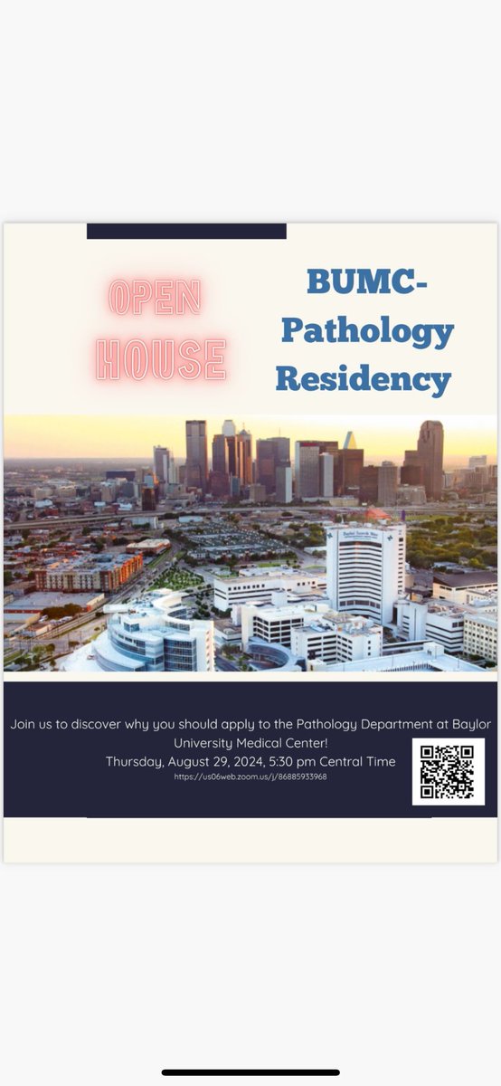 Please join us for our Open House on 8/29 @ 5:30 pm CST. #PathMatch25#MatchtoPath#PathologyResidency#VirtualOpenHouse